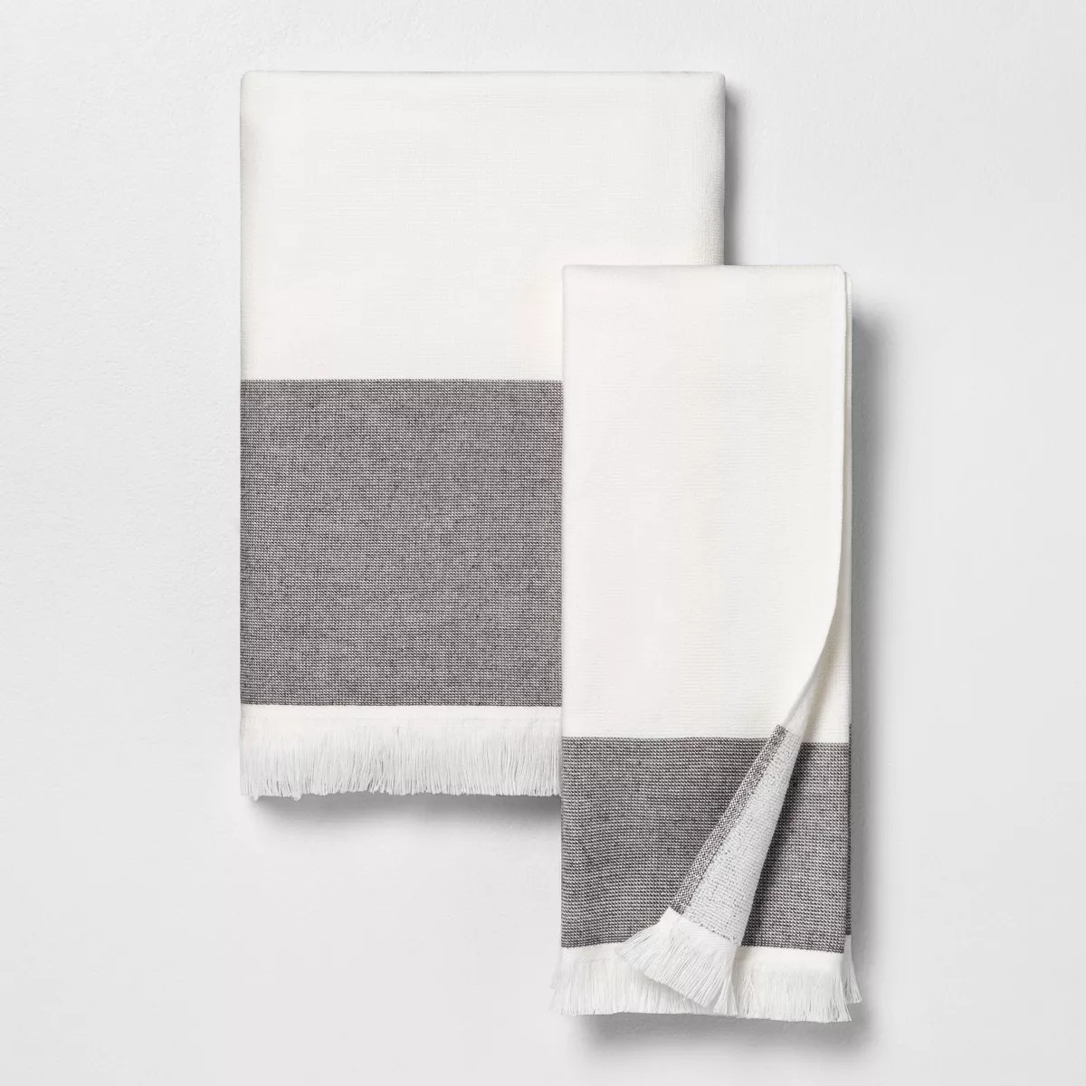Colorblock Stripe Bath Towel Gray - Hearth & Hand™ with Magnolia | Target