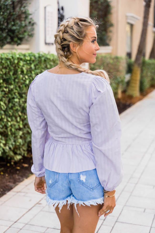 Ultimate Trend Peplum Lavender Blouse FINAL SALE | The Pink Lily Boutique