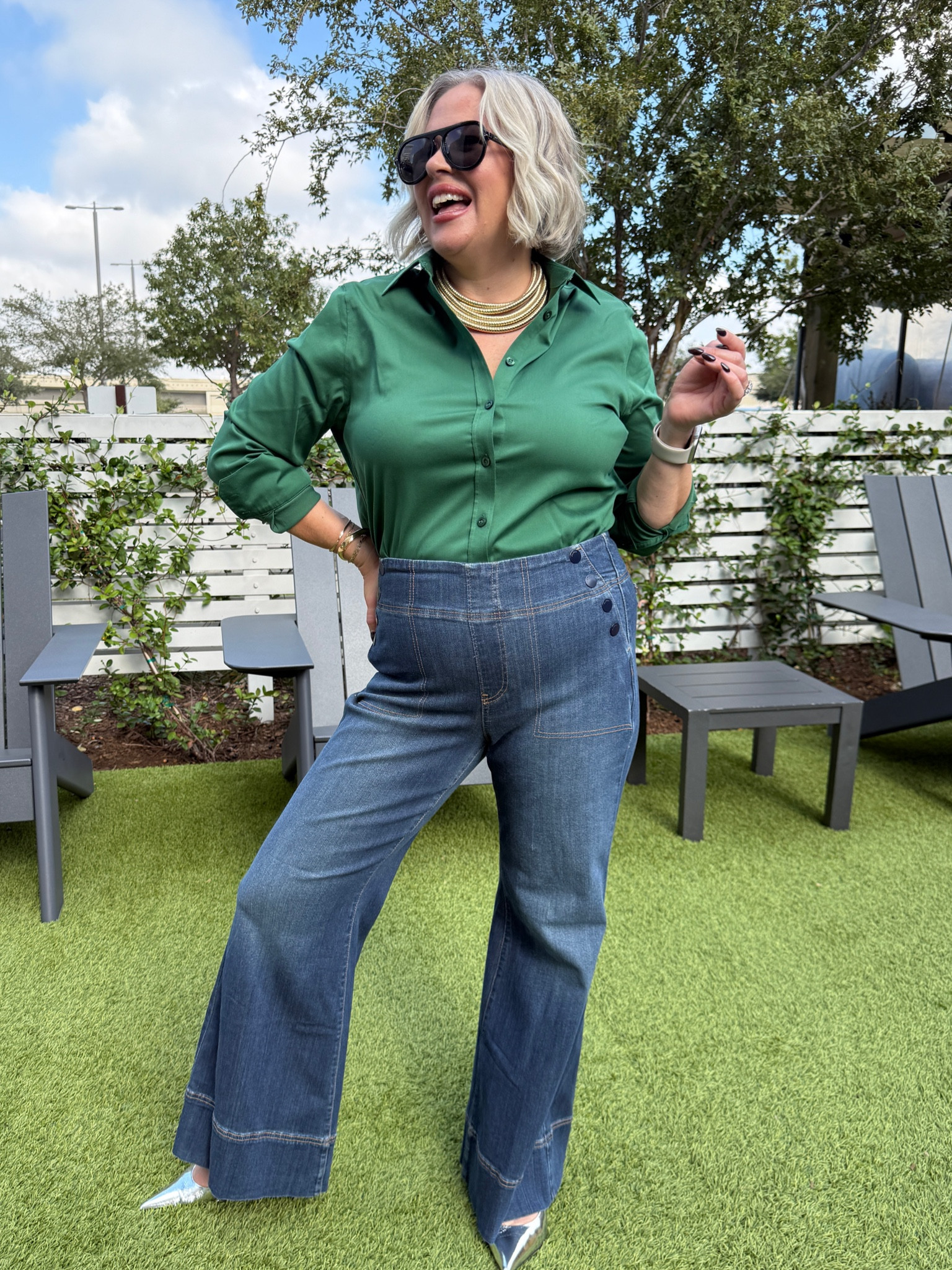 Thanksgiving outfit ideas! 
Give me all the statement necklaces paired with the no iron button up


#LTKFindsUnder100 #LTKCyberWeek #LTKHoliday