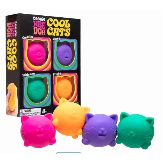NEE DOH TEENIE COOL CATS 4-PACK STRESS BALL [4 KITTENS (CUDDLES, JINXY, WHISKERS, FRISKY)] | Walmart (US)