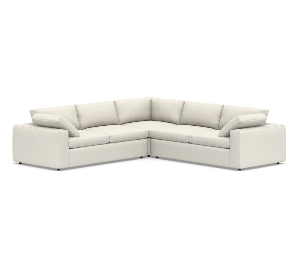Dream Square Wide Arm Upholstered 3-Piece L-Shaped Sectional | Pottery Barn (US)