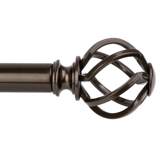 Aref Black Adjustable 36" to 72" 1" Single Curtain Rod | Wayfair North America