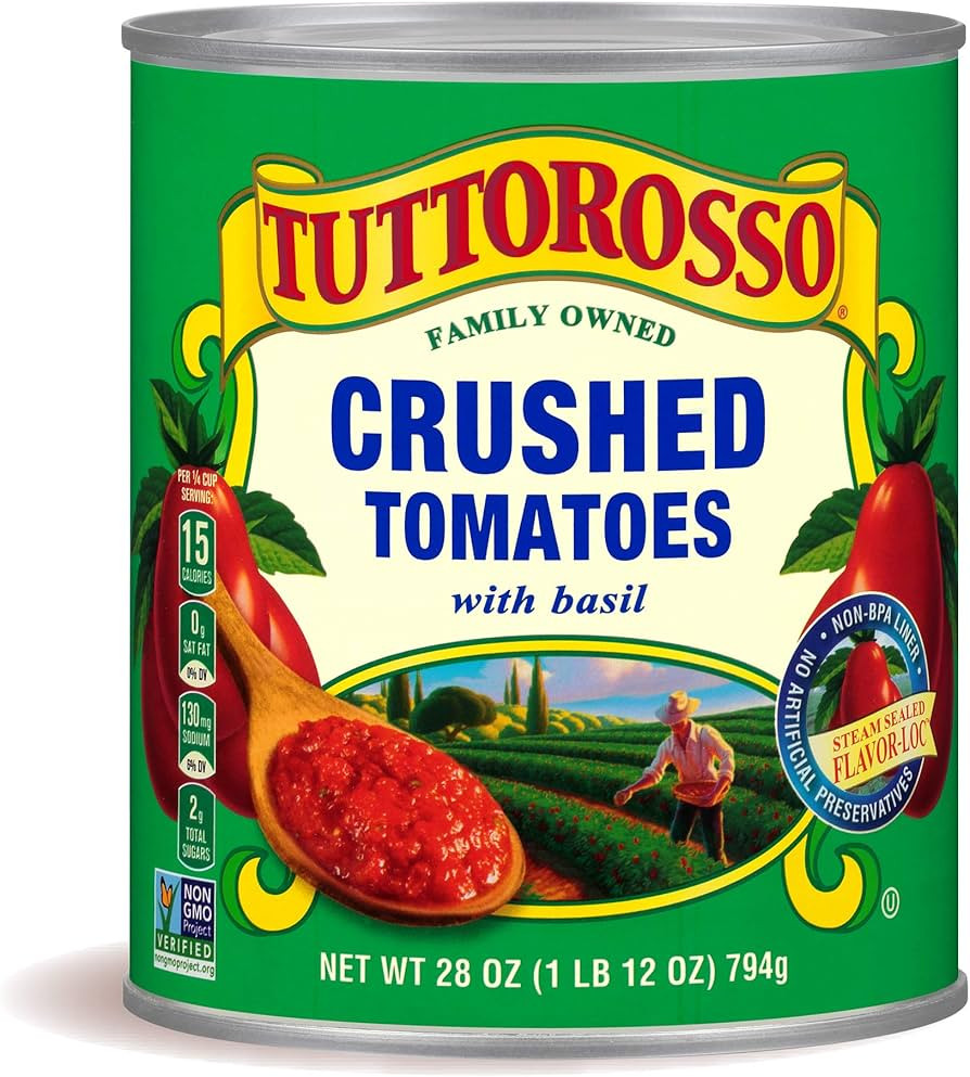 Tuttorosso Delicious Crushed Tomatoes with basil Canned Tomatoes, 28oz | Amazon (US)
