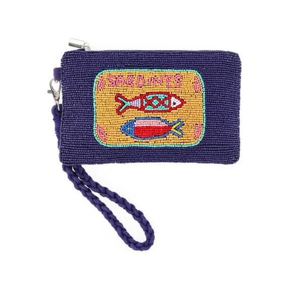 No Boundaries Women's Beaded Wristlet, Navy Sardines | Walmart (US)