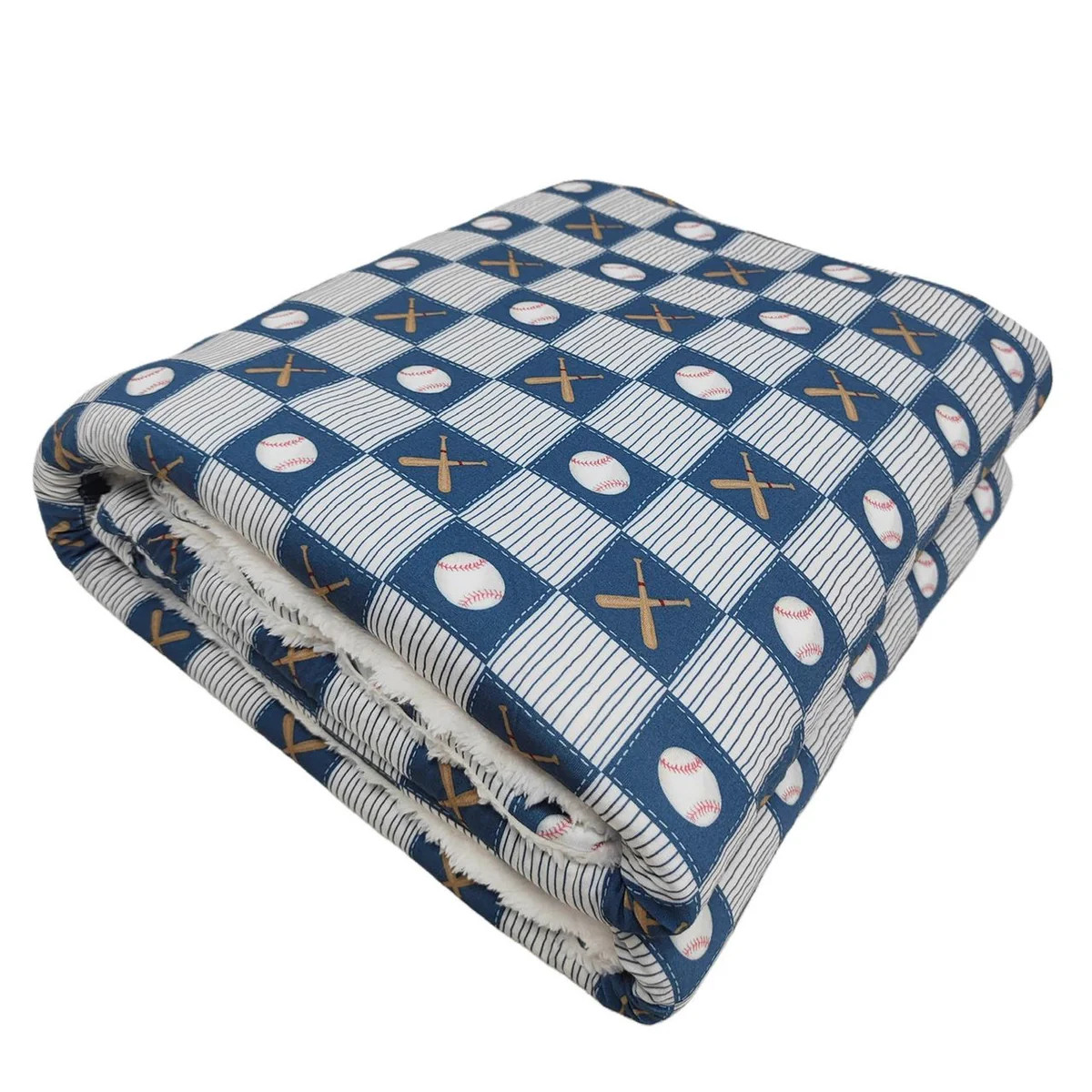 Baseball Patchwork Fuzzy Bamboo Blanket | Little One Shop Co