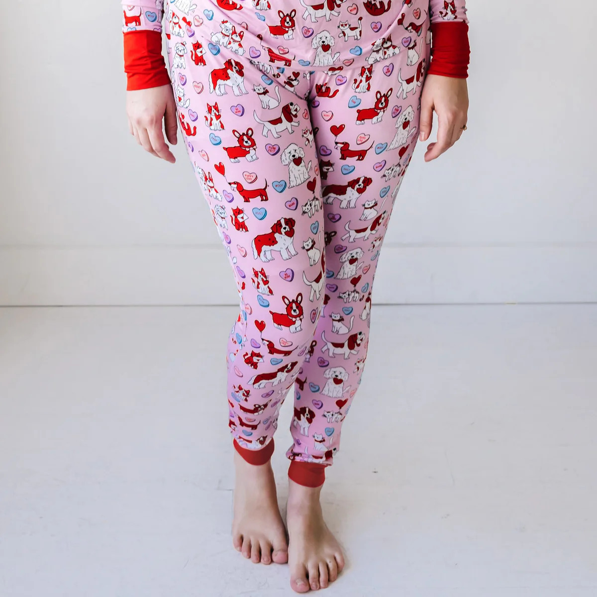 Pink Furever Valentines Women's Bamboo Viscose Pajama Pants | Little Sleepies