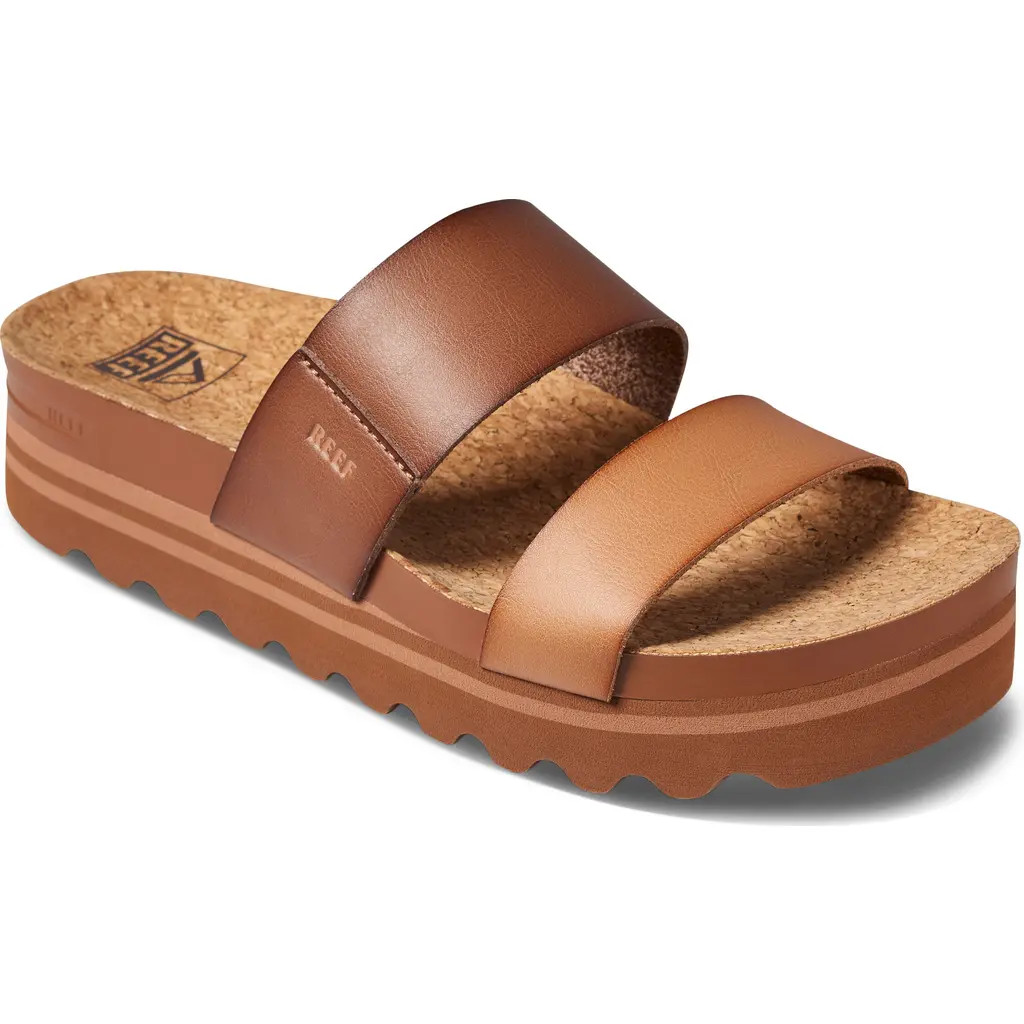 Reef Cushion Vista Hi Platform Slide Sandal in Espresso Duo at Nordstrom, Size 12 | Nordstrom