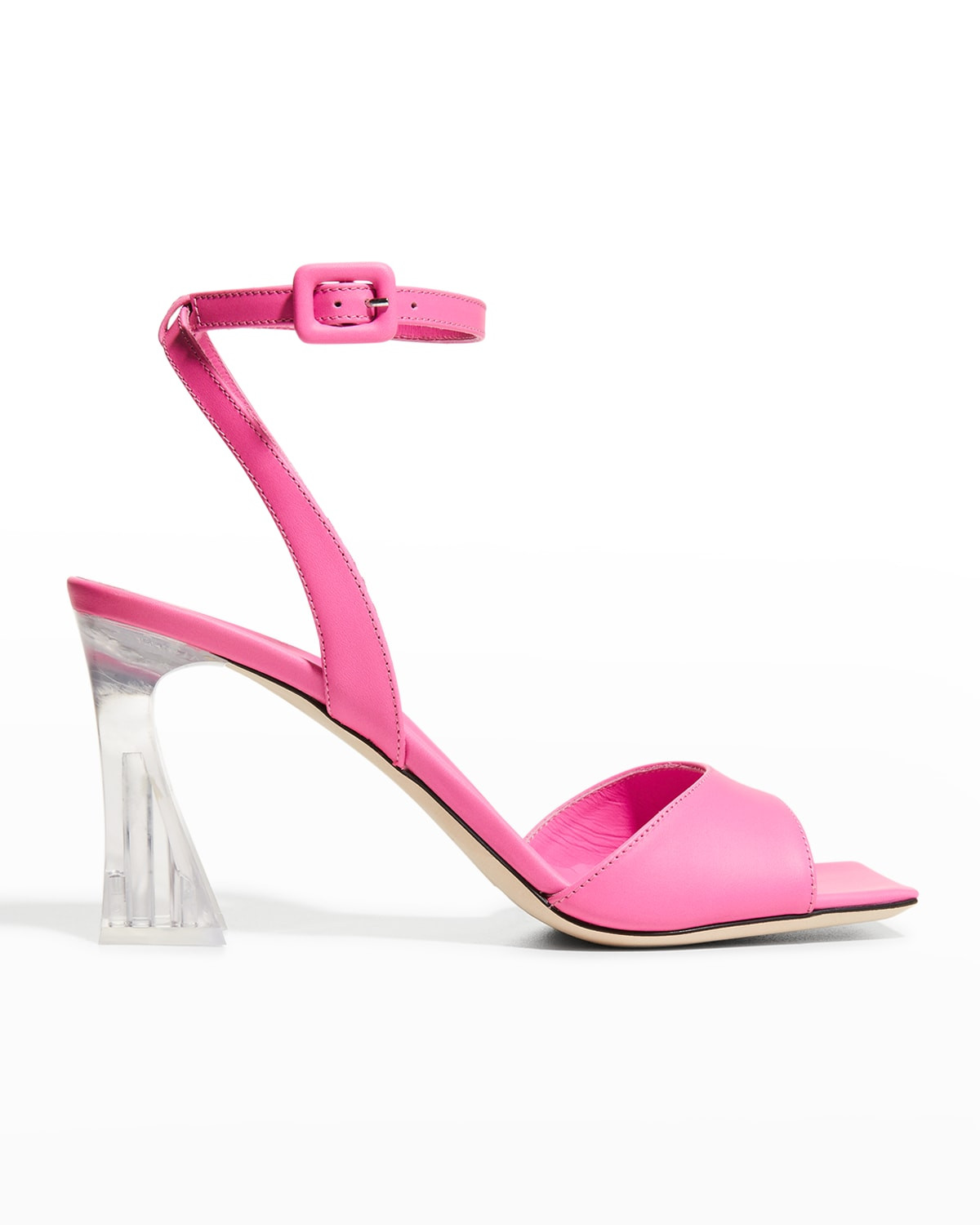Birel Calfskin Clear-Heel Sandals | Neiman Marcus