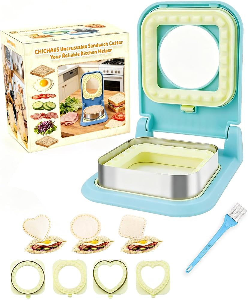 CHICHAUS 3-in-1 Uncrustable Sandwich Maker - Heart/Circle/Square Crustless Sandwich Cutter & Seal... | Amazon (US)