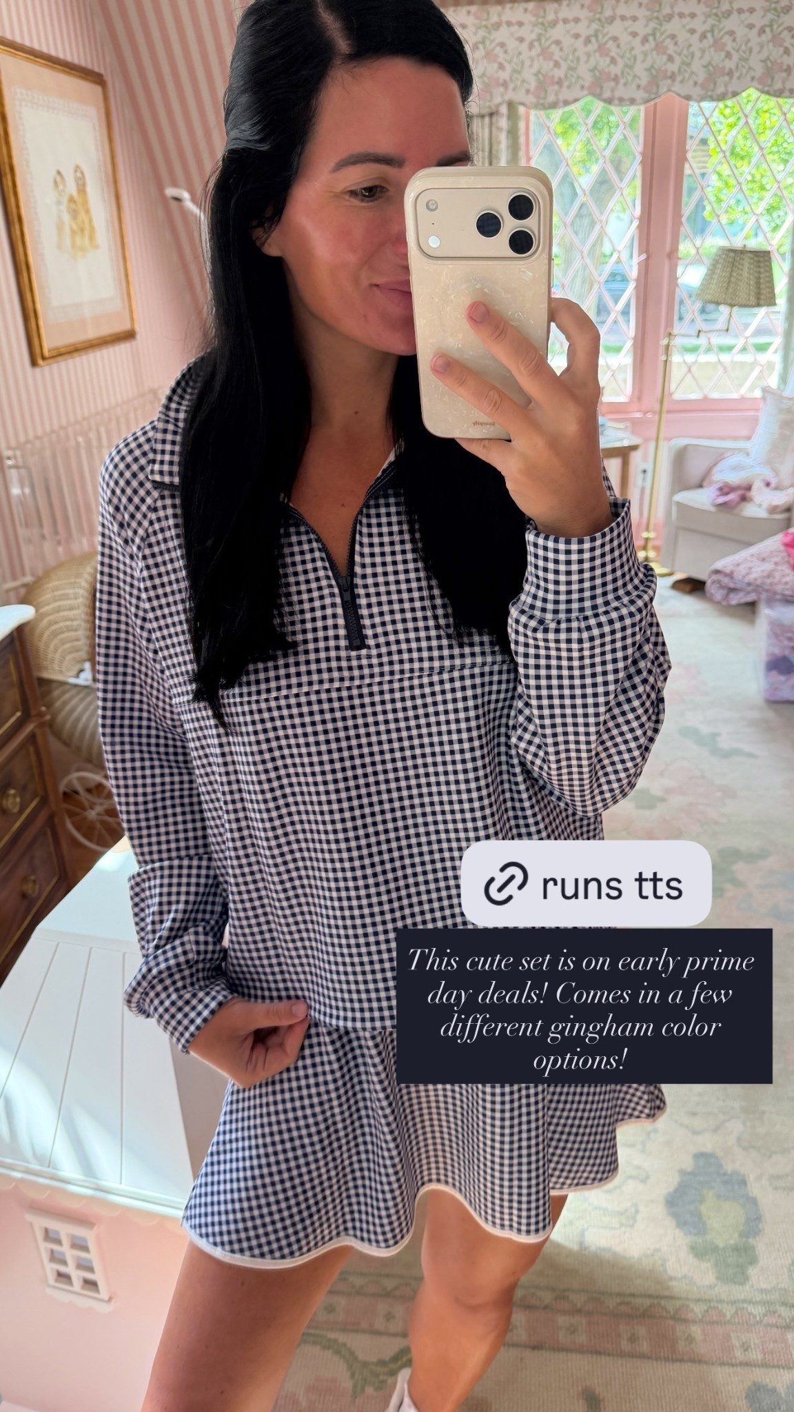 This cute set is on early prime day deals! Comes in a few different gingham color options!