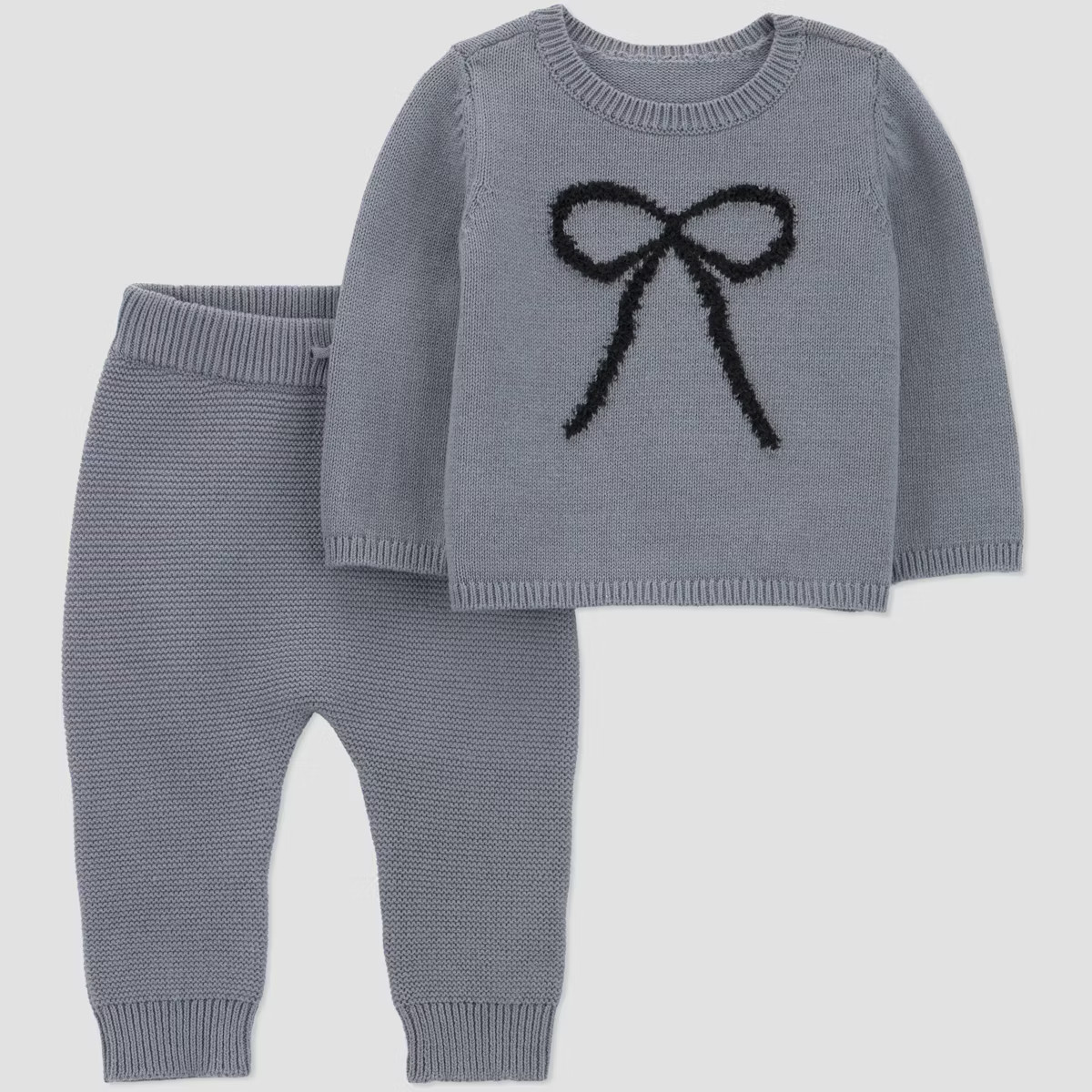 Carter's Just One You® Baby Girls' 2pc Bow Sweater Set - Gray | Target