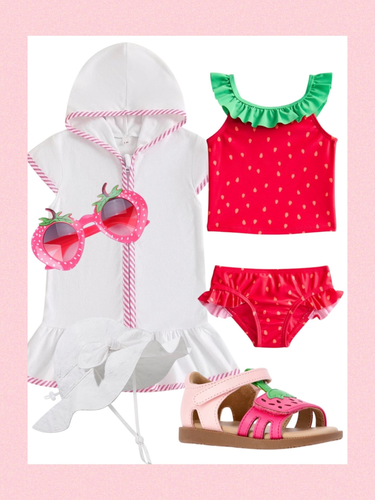 Sweet Strawberry Toddler Swim Outfit 🍓☀️


The cutest little strawberry swim look for summer! 🍓 This adorable toddler set includes a bright strawberry print bikini, matching watermelon sandals, fun strawberry sunglasses, and the sweetest white swim coverup with a sun hat for extra sun protection. Perfect for beach days, pool time, or vacation with your little one. ☀️🏖️

toddler swim outfit, toddler girl swimsuit, strawberry swimsuit for girls, toddler beach outfit, toddler pool day outfit, cute toddler summer clothes, Walmart toddler swimsuit, toddler vacation outfit, toddler swim coverup, toddler sun hat outfit 🍓

#LTKSwim #LTKKids #LTKBaby