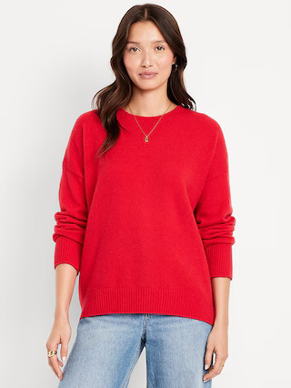 Cozy Wool-Blend Crew-Neck Sweater | Old Navy (US)
