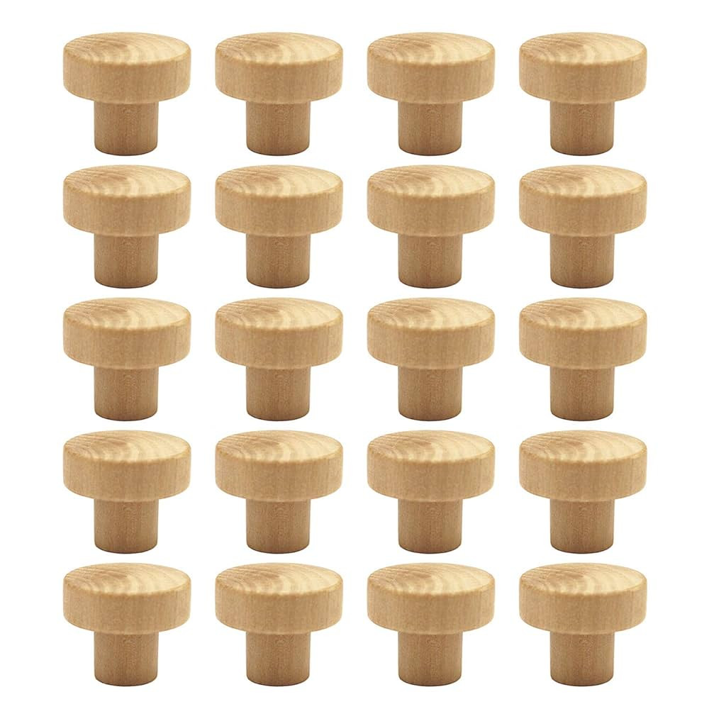 WEICHUAN 20PCS Round Unfinished Wood Cabinet Furniture Drawer Knobs Pulls Handles (Diameter: 3.6c... | Amazon (US)