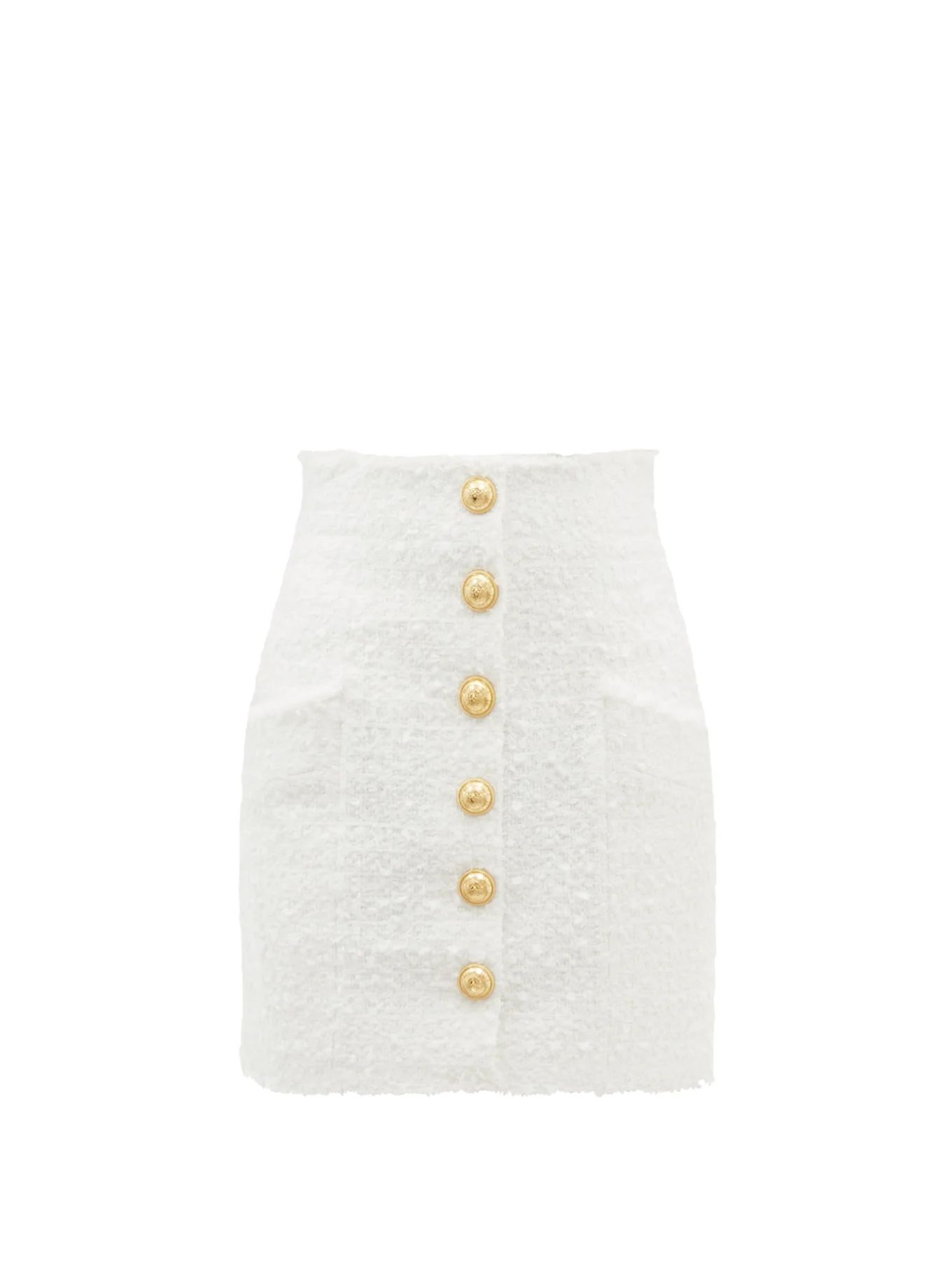 High-rise buttoned tweed skirt | Balmain | Matches (US)