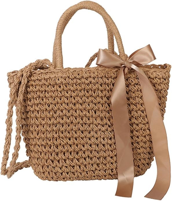 Woven Beach Bag Crossbody Handbag Grass Straw Casual Shoulder Bag for Women Summer Travel Vacatio... | Amazon (US)