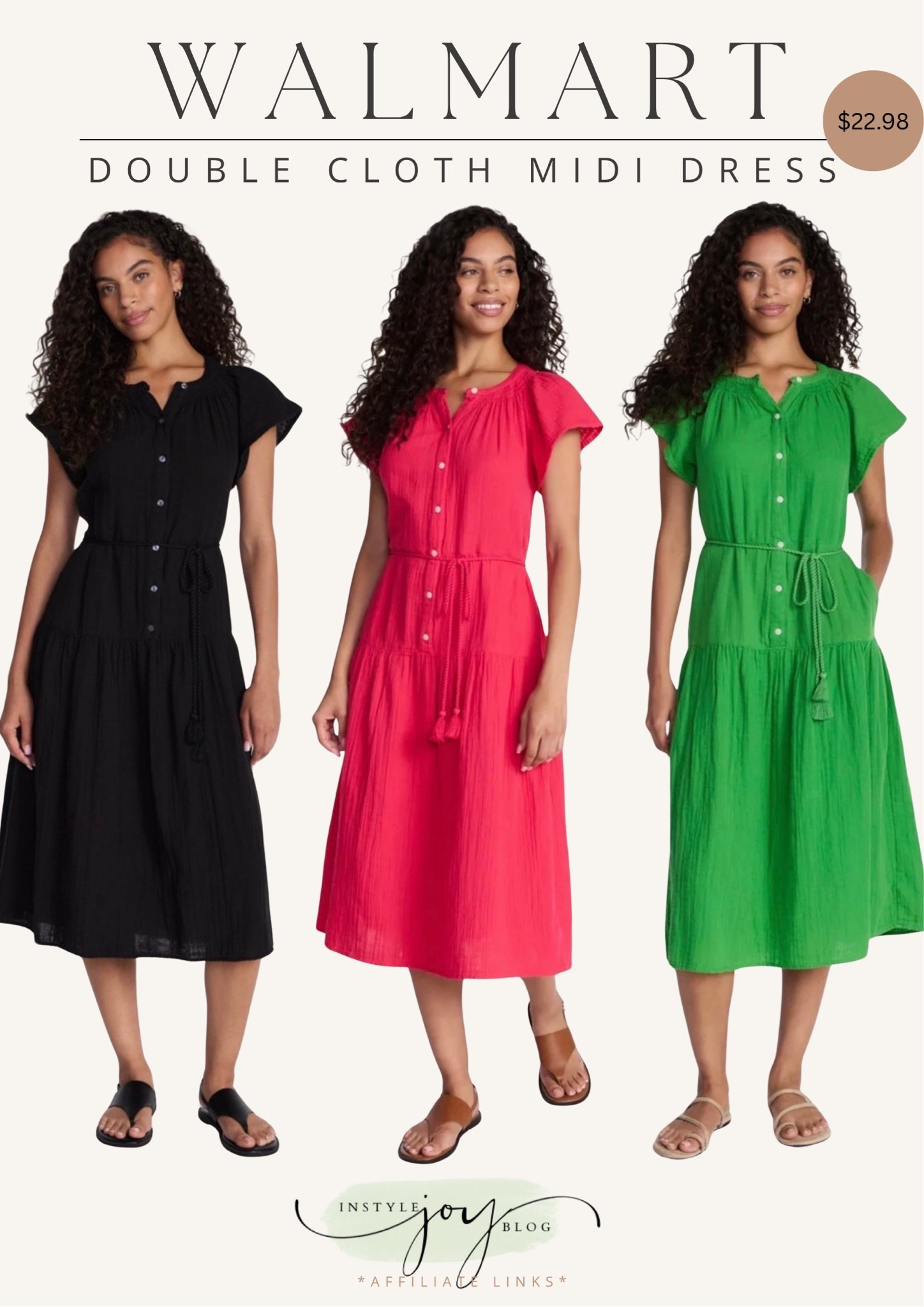 $23 Walmart Time and Tru Women's and Women's Plus Double Cloth Midi Dress, Sizes XS-4X 

Summer dresses, church dress, beach vacation dress 2026

#LTKootd #LTKSeasonal #LTKTravel