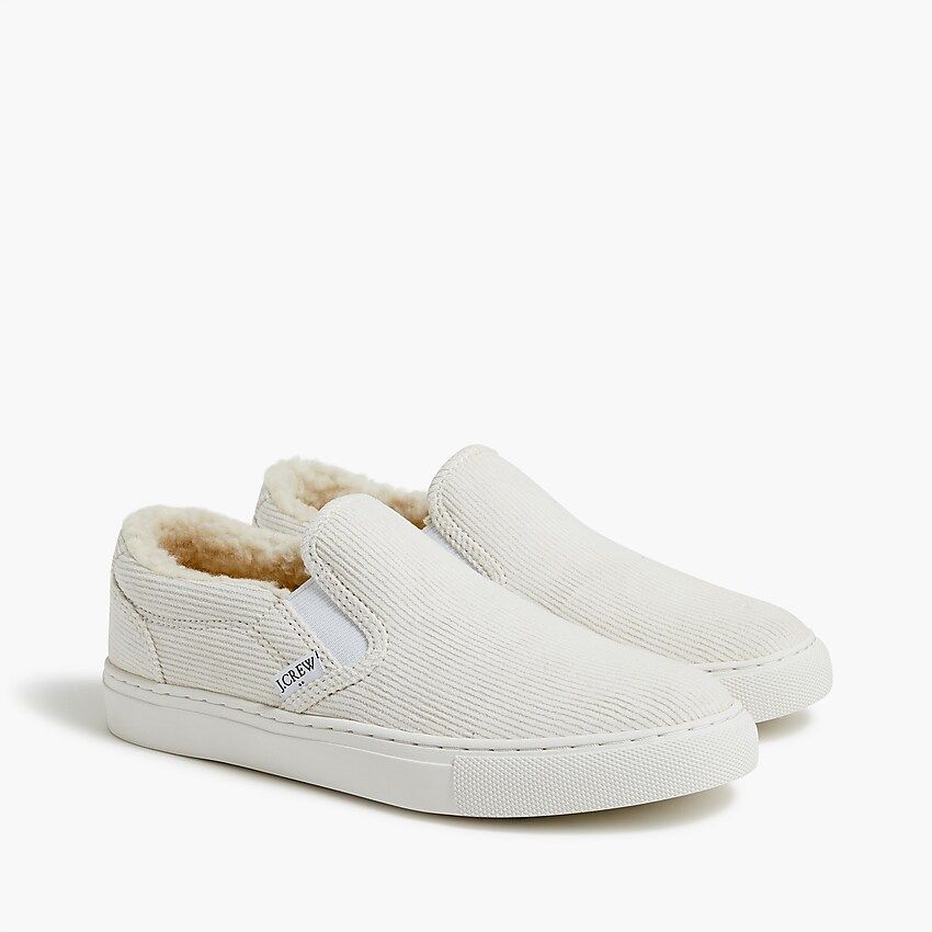 Corduroy slip-on sneakers with shearling liningItem BA836 
 
 
 
 
 There are no reviews for this... | J.Crew Factory