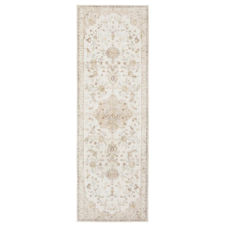 Oriental Inspired Vintage Machine Washable Area with Non-Slip Backing for High Traffic Area, Livi... | Wayfair North America