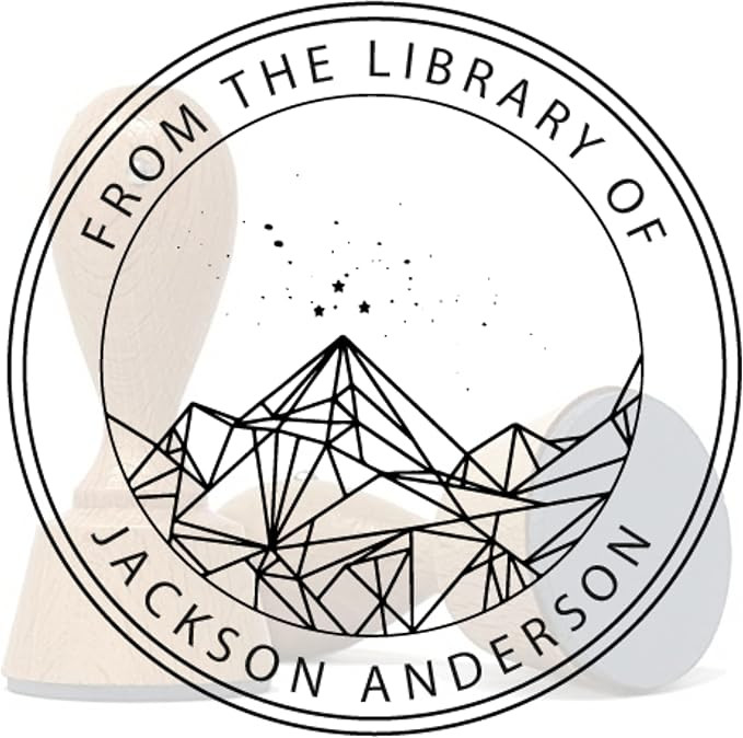 from The Library of, Book Stamp, Personalized Teacher Stamp, Custom Library Stamp, Monogram Self-... | Amazon (US)