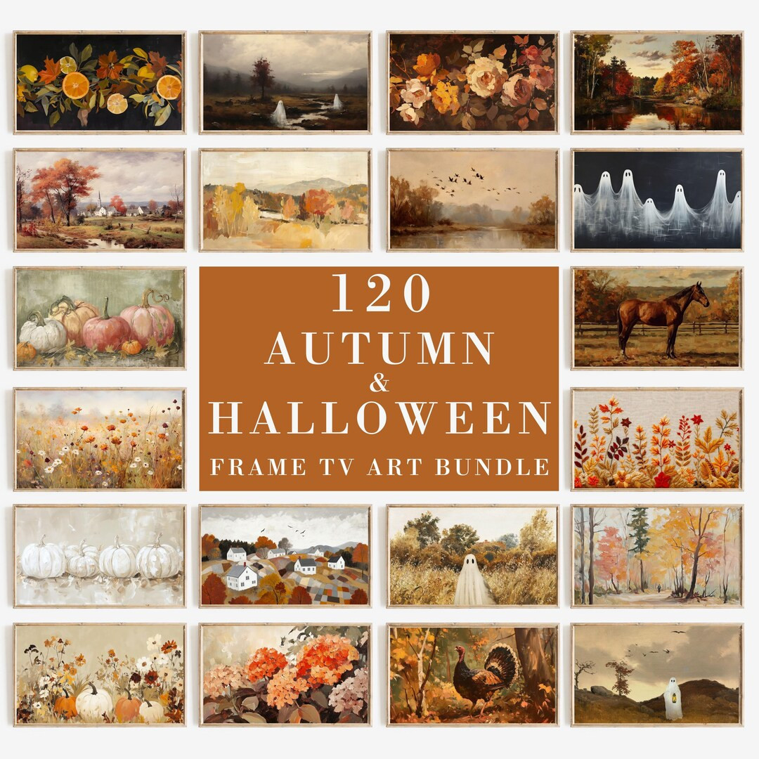Fall Frame Tv Art Bundle of 120 | Cozy Autumn Floral Pumpkin Digital Downloads | Thanksgiving & H... | Etsy (US)