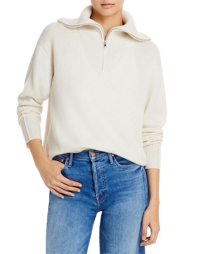 Half-Zip Cashmere Sweater | Sweaters | Cream Sweater | Bloomingdale's (US)