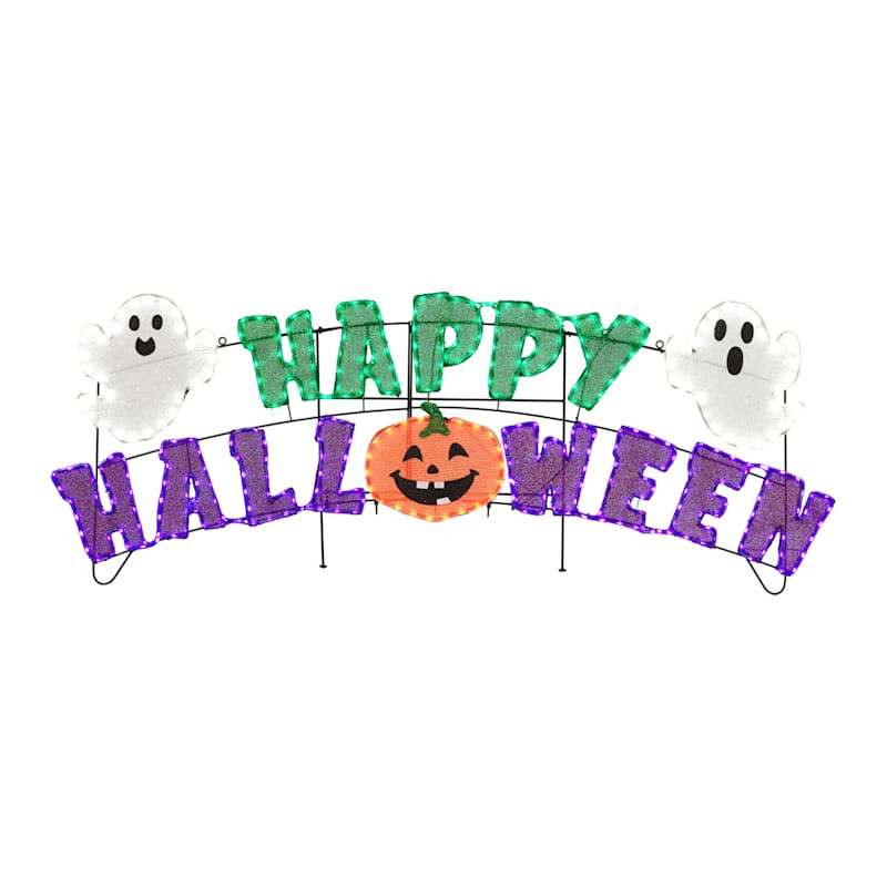 LED Happy Halloween Sign, 5' Wide | At Home