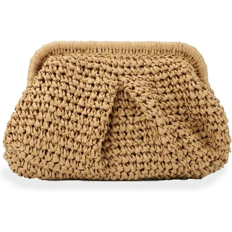 Straw Clutch Purse for Women Cloud Dumpling Pouch Straw Crossbody Shoulder Handbag Summer Beach W... | Walmart (US)