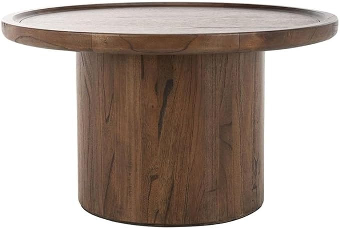 Safavieh Home Devin Dark Oak Pedestal Round Coffee Table | Amazon (US)