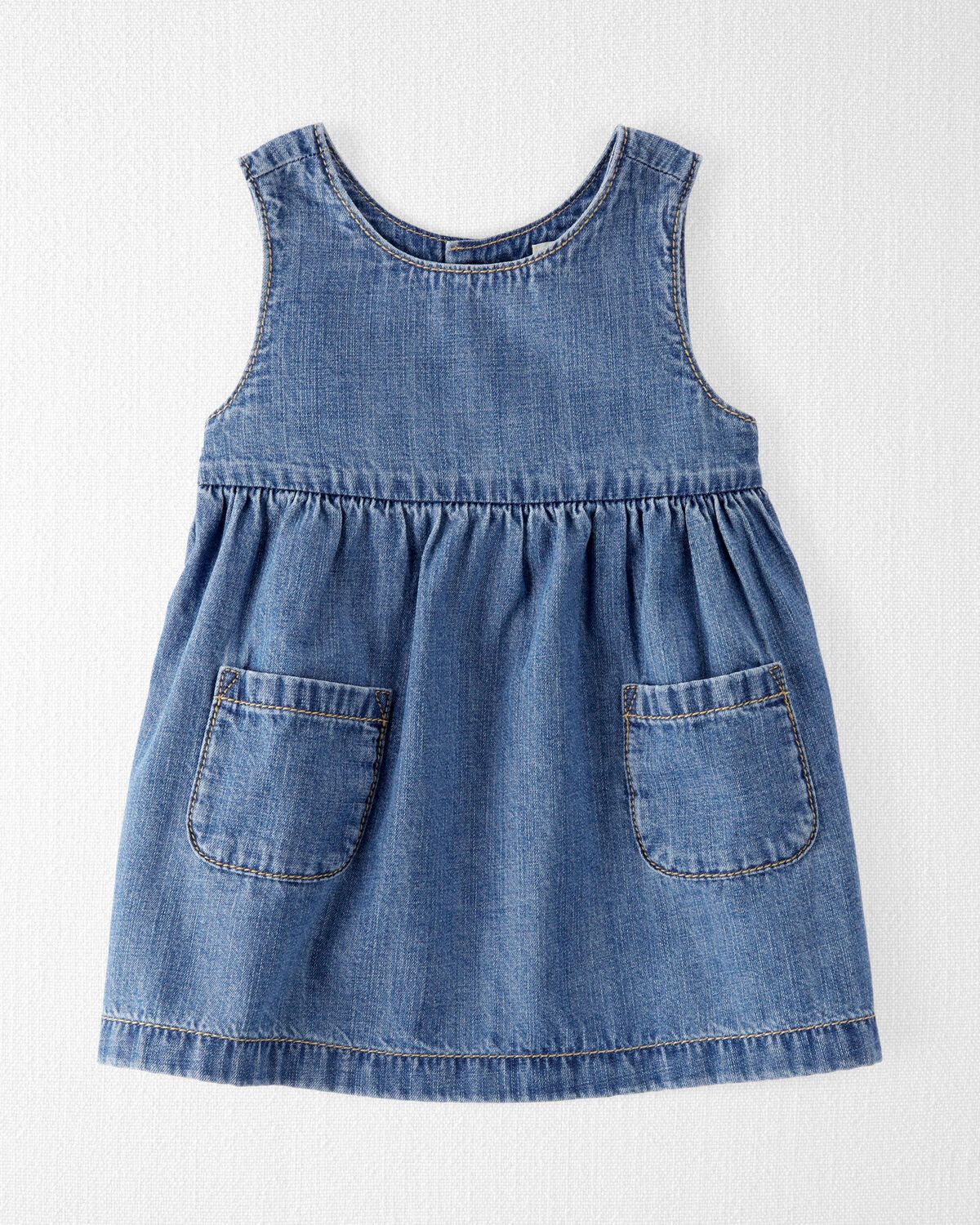 Spring Wash Baby Organic Cotton Chambray Pocket Dress | carters.com | Carter's