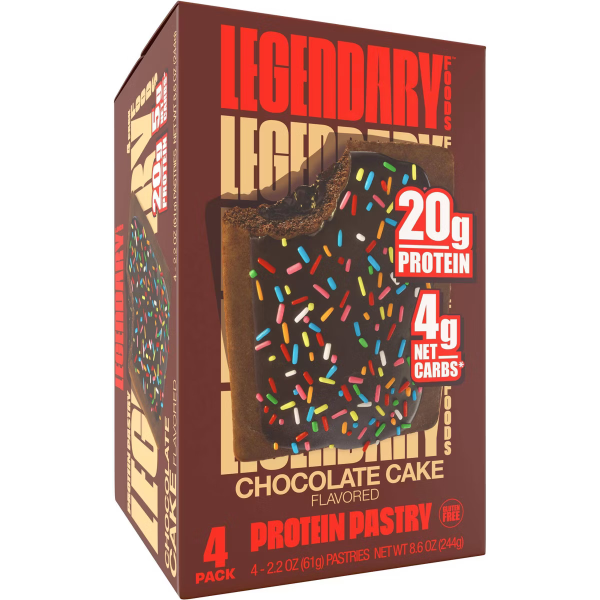 Legendary Foods Gluten Free and Keto Friendly Protein Pastry - Chocolate Cake - 8.6oz/4ct | Target