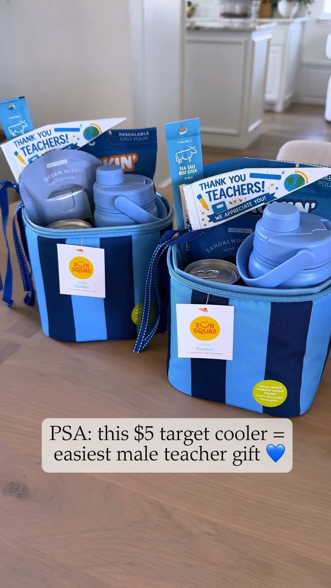 teacher appreciation gift idea | $5 target mini cooler 💙

such an easy gift—just add a snack, drink, tumbler + small extras like a lanyard or gift card. sharing everything i used + similar items here!

teacher appreciation gift, teacher gift idea, male teacher gift, end of year teacher gift, easy gift idea, affordable gift idea, DIY gift idea, gift basket idea, mini cooler gift, target mini cooler, cooler gift basket, snack gift box, tumbler gift, gift card idea, blue gift theme, teacher appreciation week, end of school year, thank you gift, coach gift idea

#LTKKids #LTKmomlife #LTKSeasonal