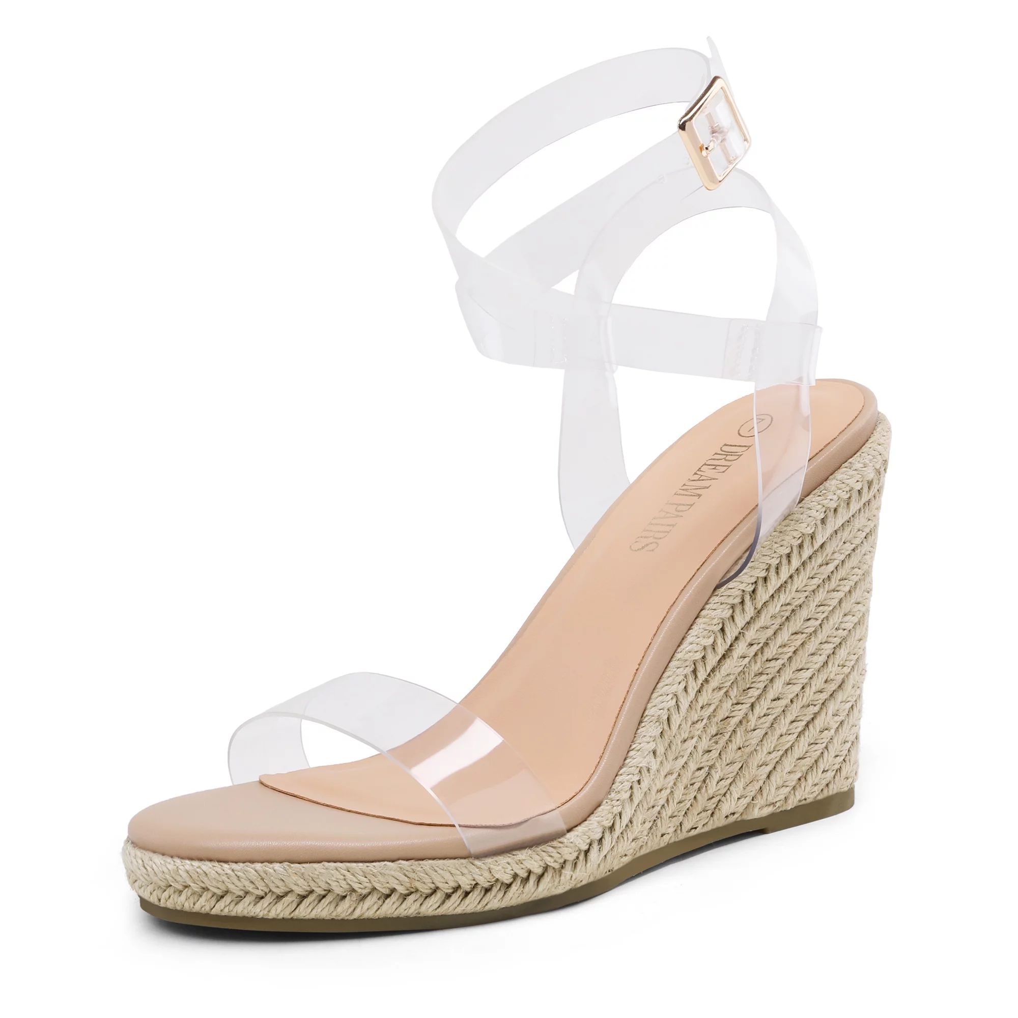 Dream Pairs Womens Open Toe Espadrilles Dressy Platform Sandals Buckle Ankle Strap Stylish Wedges... | Walmart (US)