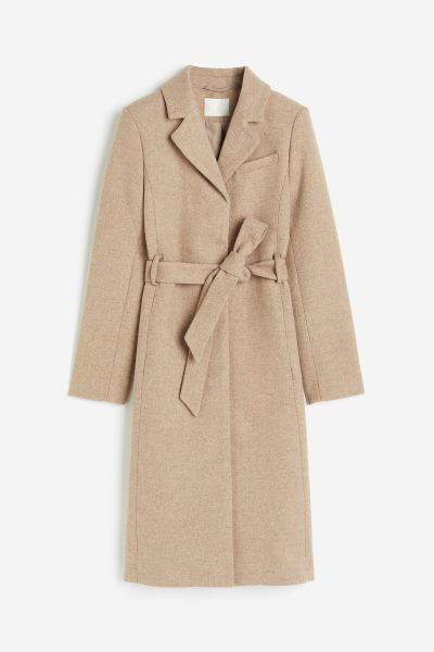 Abrigo con cinturón de anudar - Beige - MUJER | H&M ES | H&M (FR, IT, ES, PT, BE)