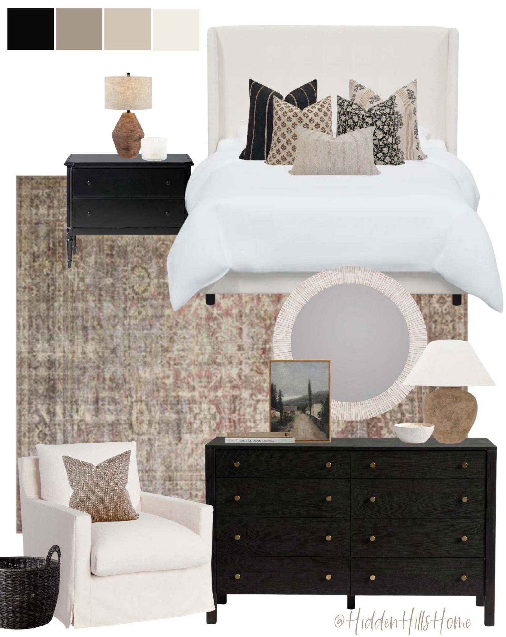 Neutral colored bedroom, black furniture bedroom, brown and beige bedroom, modern classic home #bedroom

#LTKHome #LTKSaleAlert