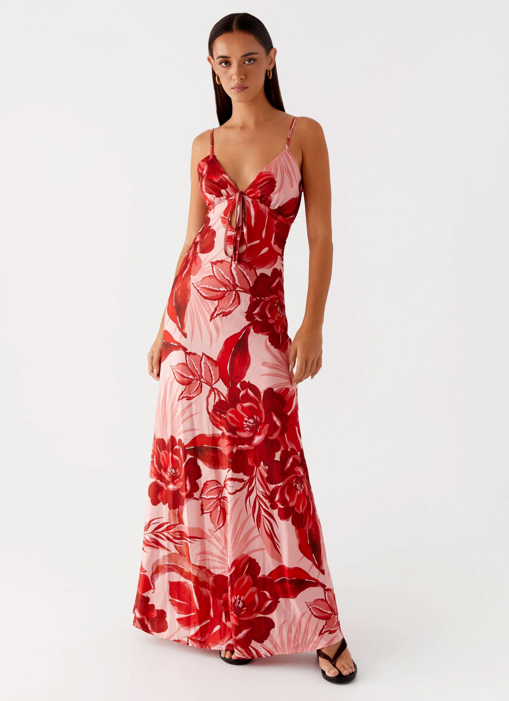 Flora Satin Maxi Dress - Sicily Sunsets Print | Peppermayo (Global)
