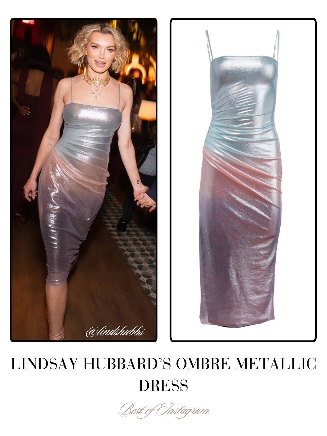 Lindsay Hubbard’s Ombré Metallic Dress 📸 = @lindshubbs 