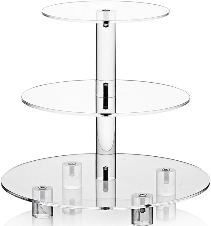 Acrylic Cupcake Stand, Clear Dessert Tower Holder Display with Base for Wedding, Party, Baby Show... | Amazon (US)
