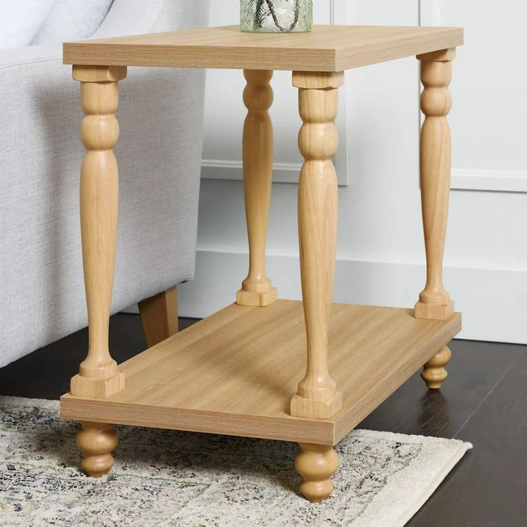 My Texas House Abbott Wood Side Table, Light Oak | Walmart (US)