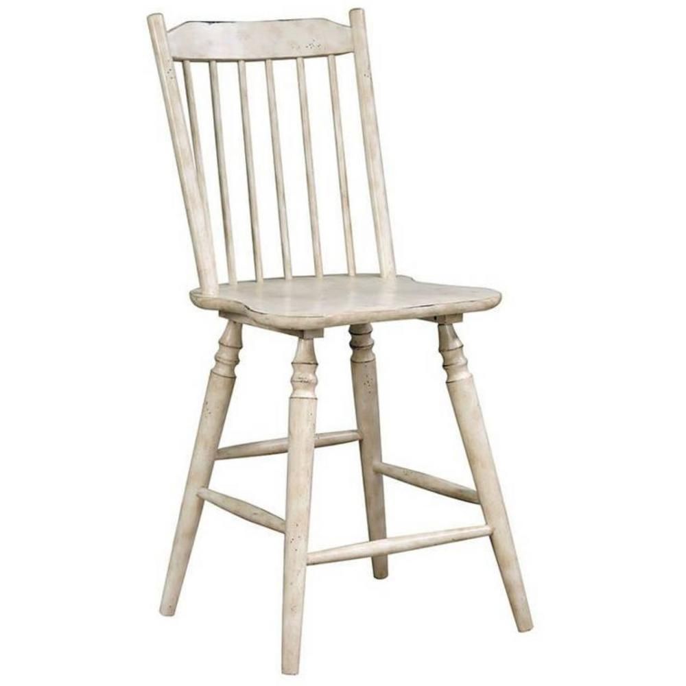 William's Home Furnishing Ann lee II Antique White Counter Height Side Chair | The Home Depot
