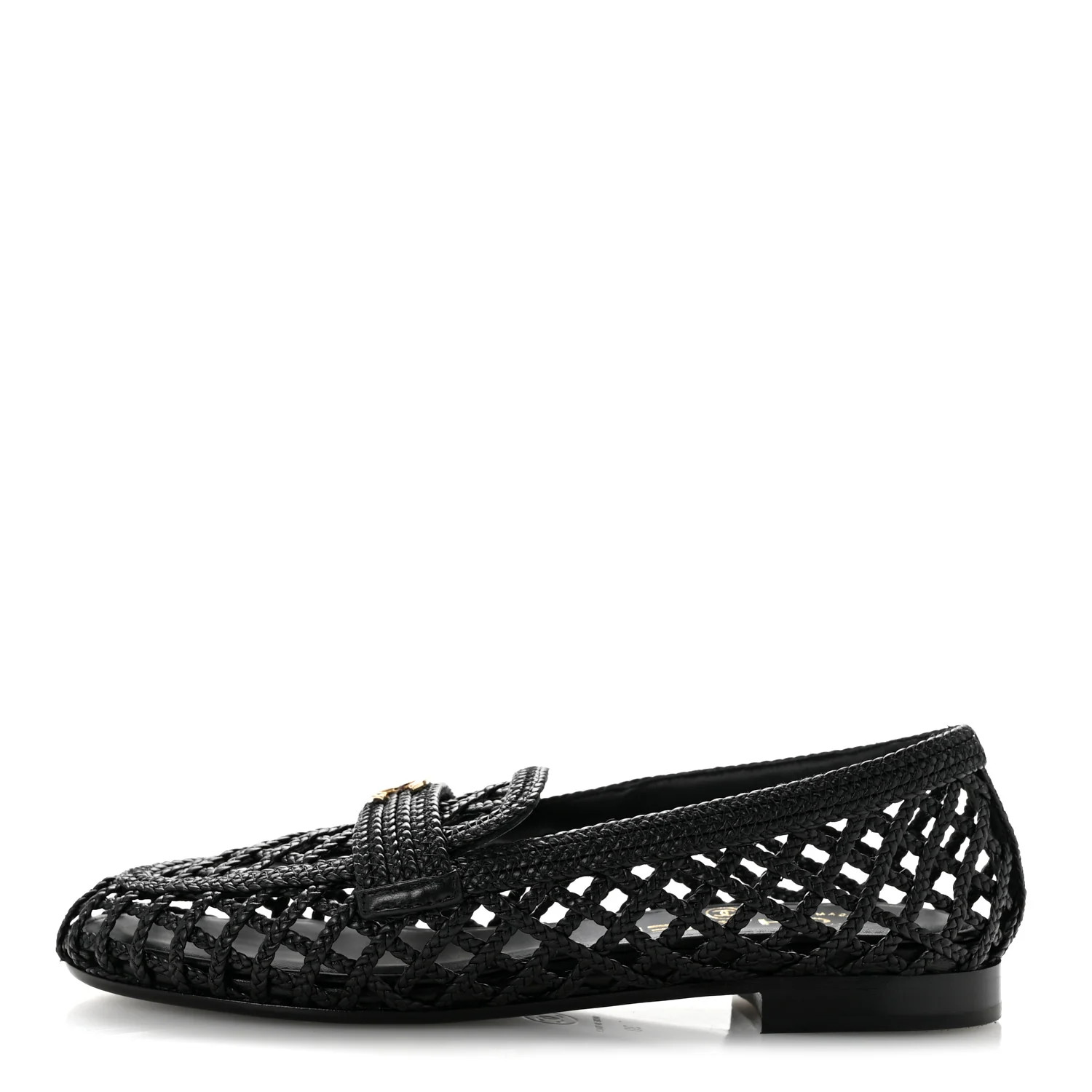 Braided Lambskin CC Mocassin Loafers 39 Black | FASHIONPHILE (US)