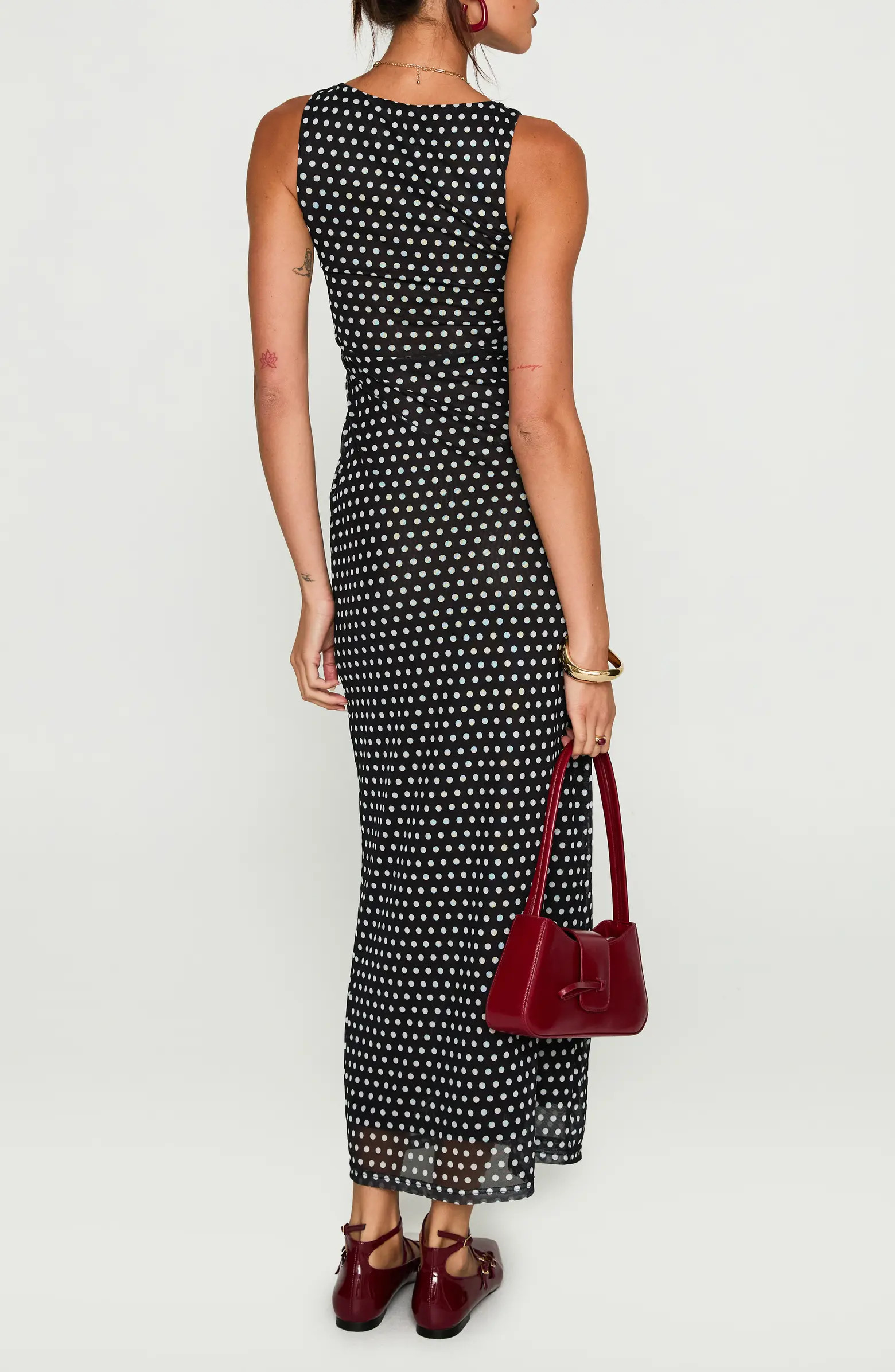 Top of Mind Polka Dot Mesh Maxi Dress | Nordstrom