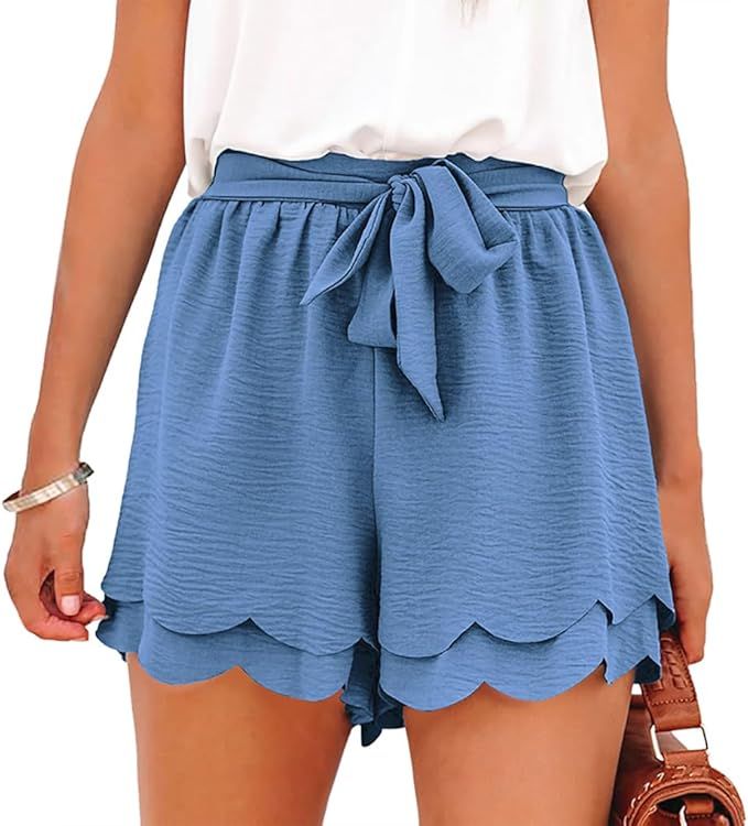 YOCUR Womens Summer Cotton Linen Casual Shorts Teen Girl Lightweight Drawstring Comfy Cute Hot Pa... | Amazon (US)