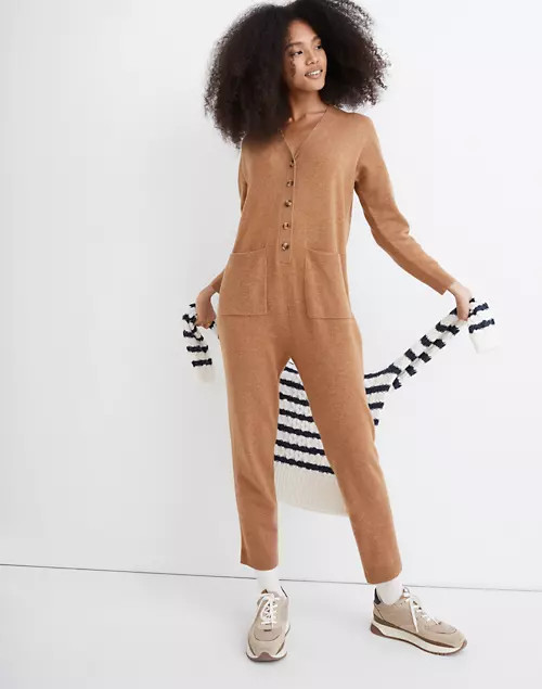 Cashmere Button-Front Jumpsuit | Madewell
