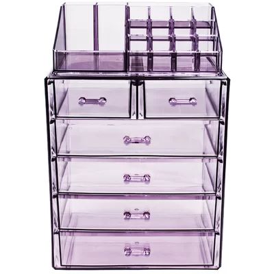 Acrylic Cosmetic Organizer Finish: Clear Purple | Wayfair North America