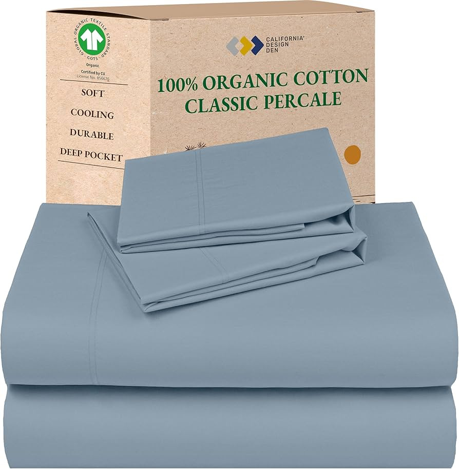 California Design Den Bed Sheets Queen Size - Soft 100% Percale Sheets Queen with Deep Pockets, C... | Amazon (US)