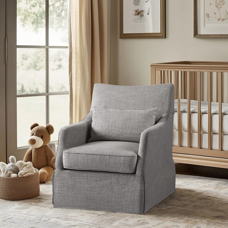 Martha Stewart London 360°Swivel Armchair with Lumbar Pillow | Wayfair North America