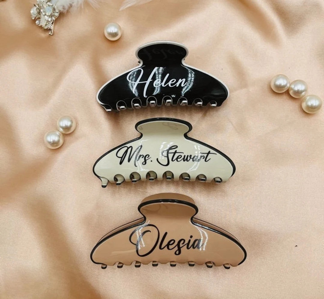 Personalized Hair Clips Hair Accessories for Her Bridesmaid - Etsy | Etsy (US)