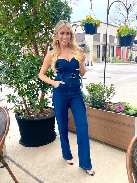 Galentine’s Day Brunch Outfit - save 20% off my jumpsuit with code Littlemeandfree 

Denim jumpsuit, heart earrings, brunch 

#LTKfindsunder100