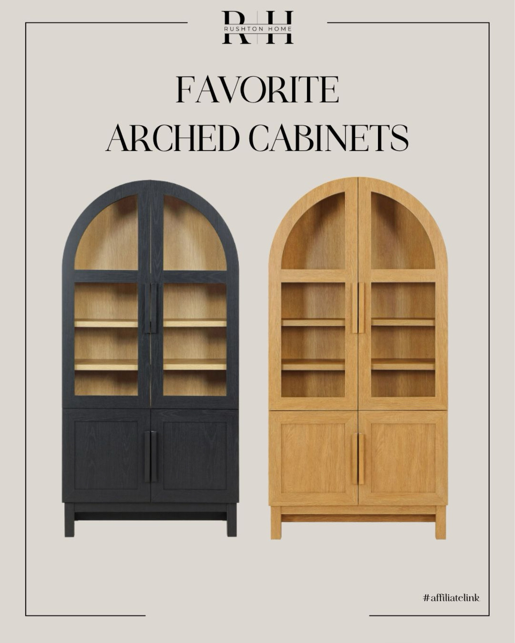 These beautiful arched cabinets come in two colors. They make such great display pieces in your living room or dining room!!

#LTKHome